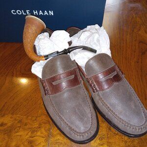 COLE HAAN MENS TWO TONE COW HIDE LEATHER CASUAL- DRESS LOAFERS